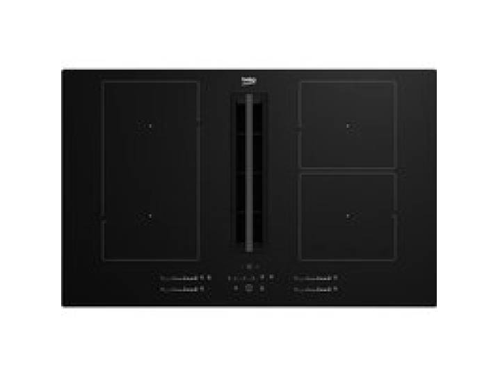 Plaque de cuisson induction avec hotte intégrée - BEKO HIXI84700UF - 4 foyers - L 80 cm - Noir
