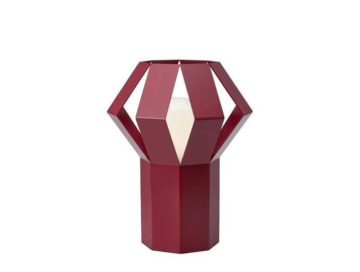 Lampe de table design en métal rouge