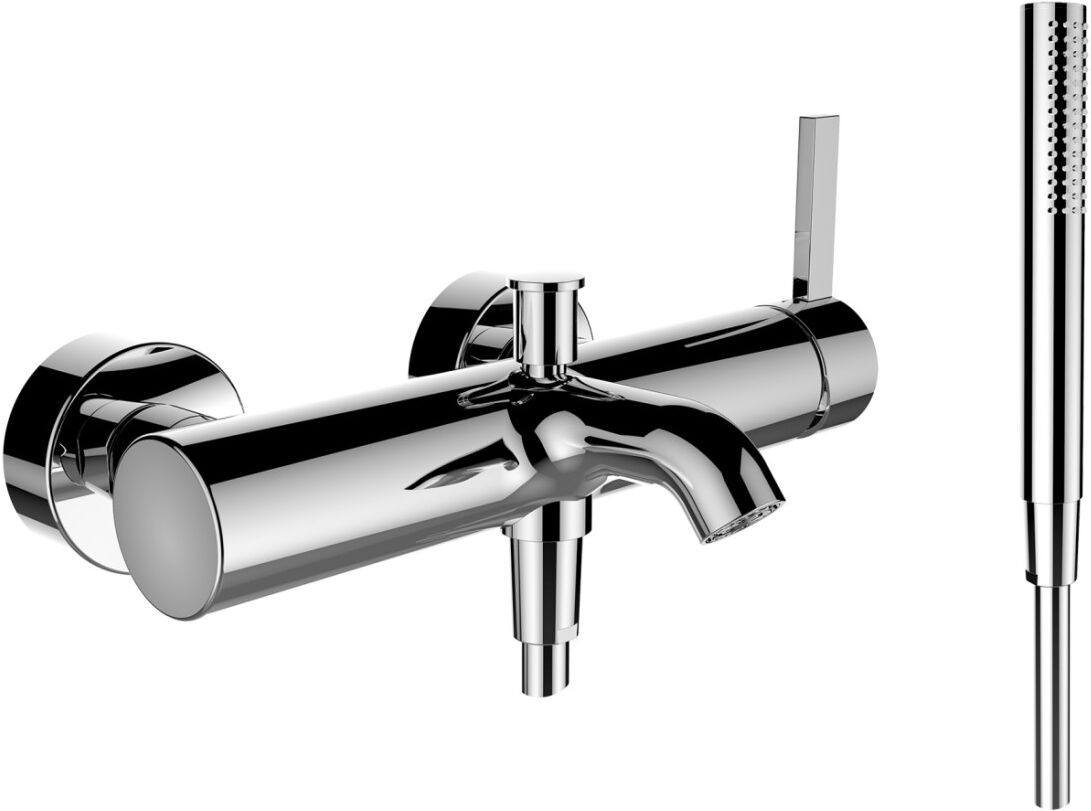 LAUFEN Einhebel-Wannenmischer Aufputz Kartell LAUFEN mit Zubehör Kunststoffschlauch TwinStick chrom H3213370041411