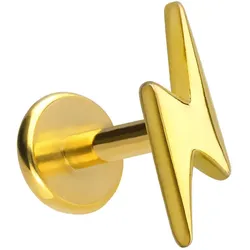 Titan Labret mit Innengewinde + 925er Silber Aufsatz BLITZ