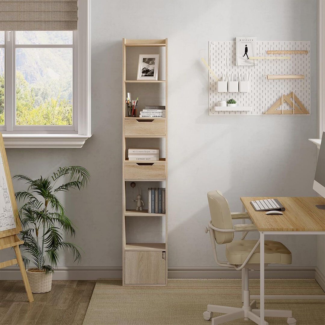 17 Stories Noblet 181 cm H x 33 cm W Standard Bookcase Light oak