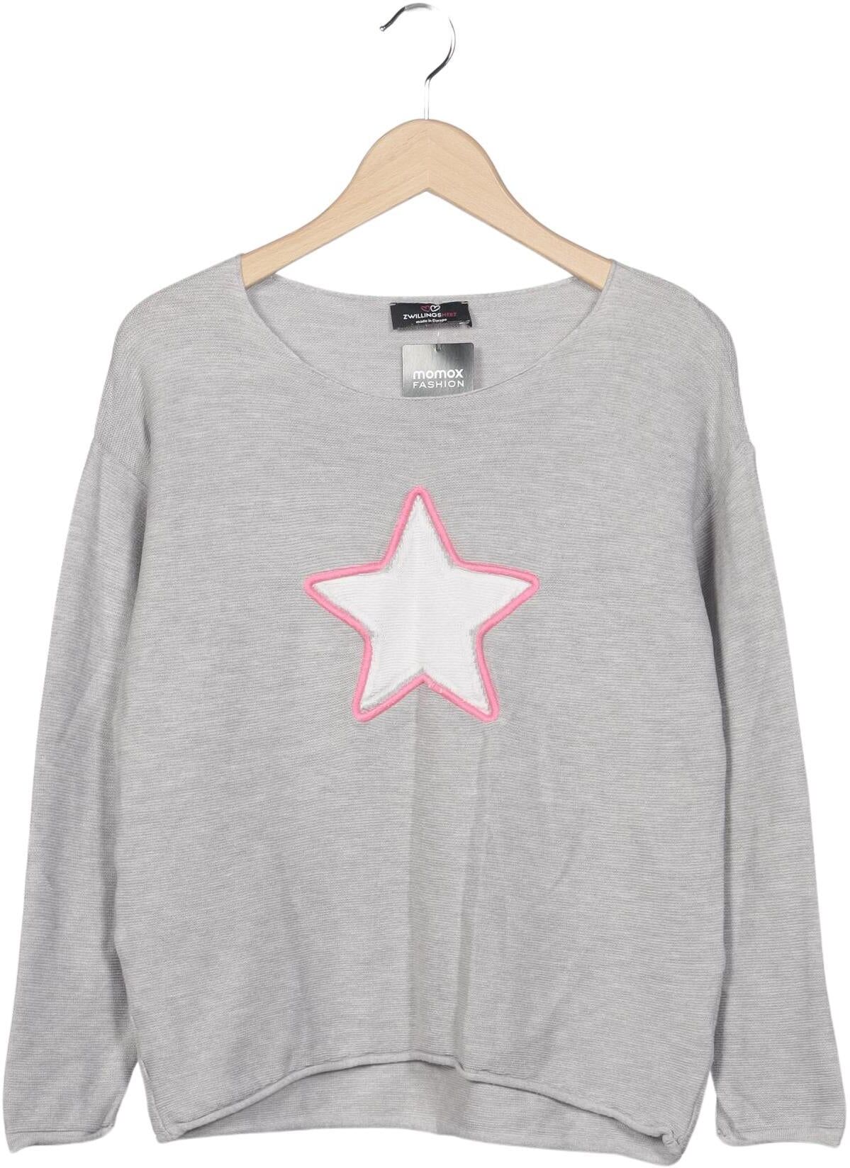 Zwillingsherz Damen Pullover, Grau, Gr. M, Synthetik / Baumwolle - Second Hand