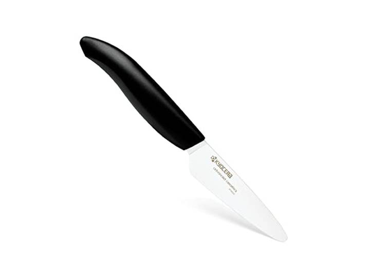 Kyocera FK-075-WH BK Petit Couteau d'Office Manche Noir Lame Céramique Blanche 7\, 5 cm