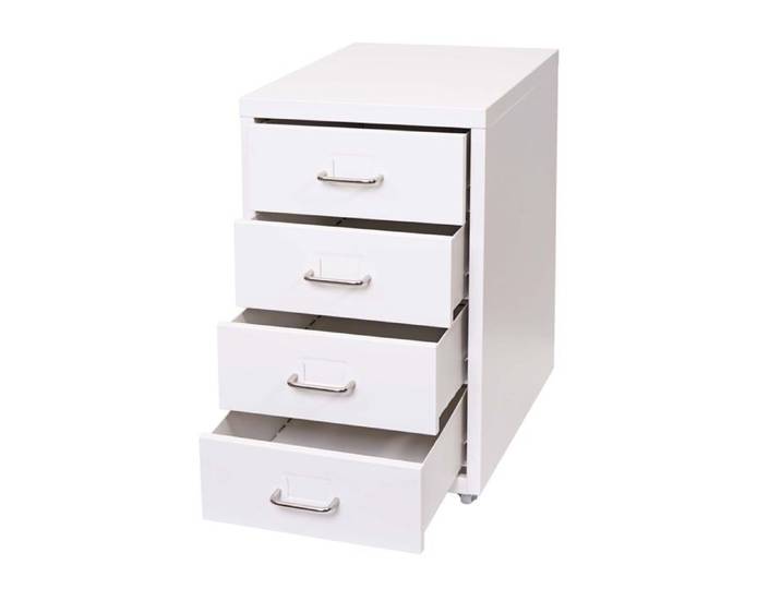 Caisson a tiroirs armoire de bureau 48x28x41 cm 4 tiroirsen acier blanc 04_0008261