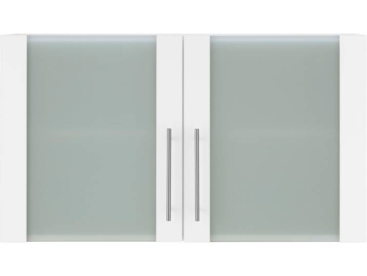 Glashängeschrank WIHO KÜCHEN Cali , weiß (front: weiß glanz, korpus: weiß), B:100cm H:56,5cm T:35cm, Schränke, Glashängeschrank, Front mit Glaseinsatz