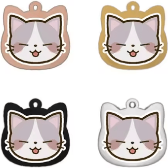 Inspire Picks Personalized Stainless Steel Pet Name Tag With Colorful Pattern Design 9 silvery