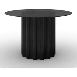 Esstisch Zelia Schwarz MDF/Kristallglas rund