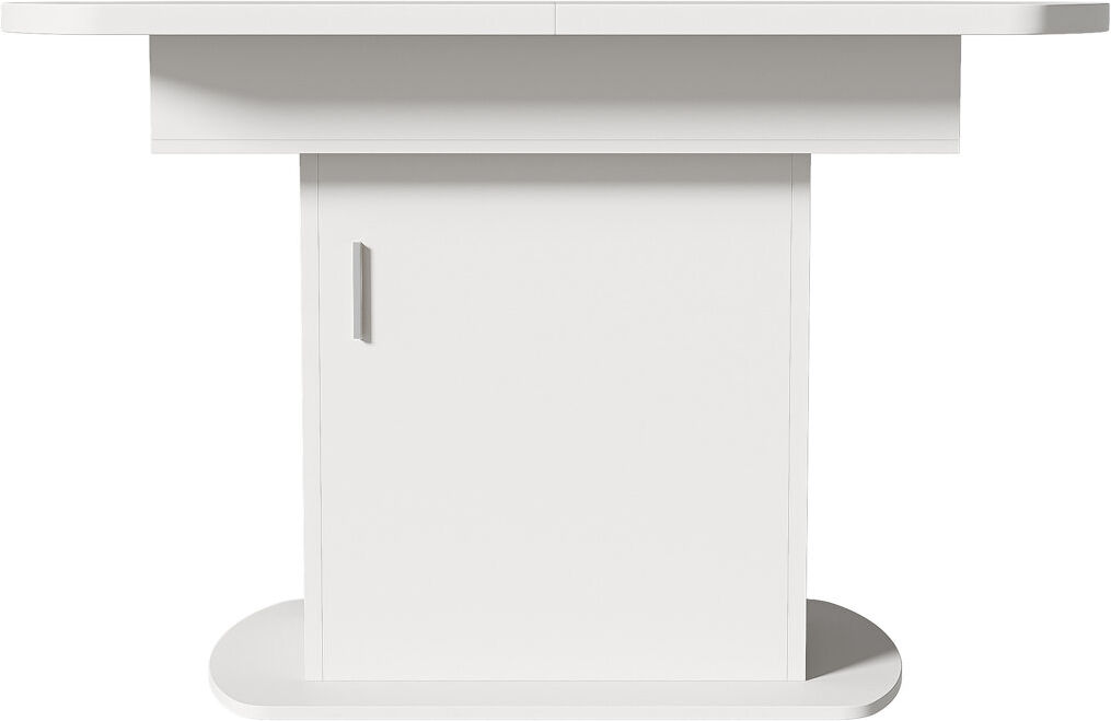 Latitude Run Benten 130 cm Extendable Oval Dining Table White/Silver
