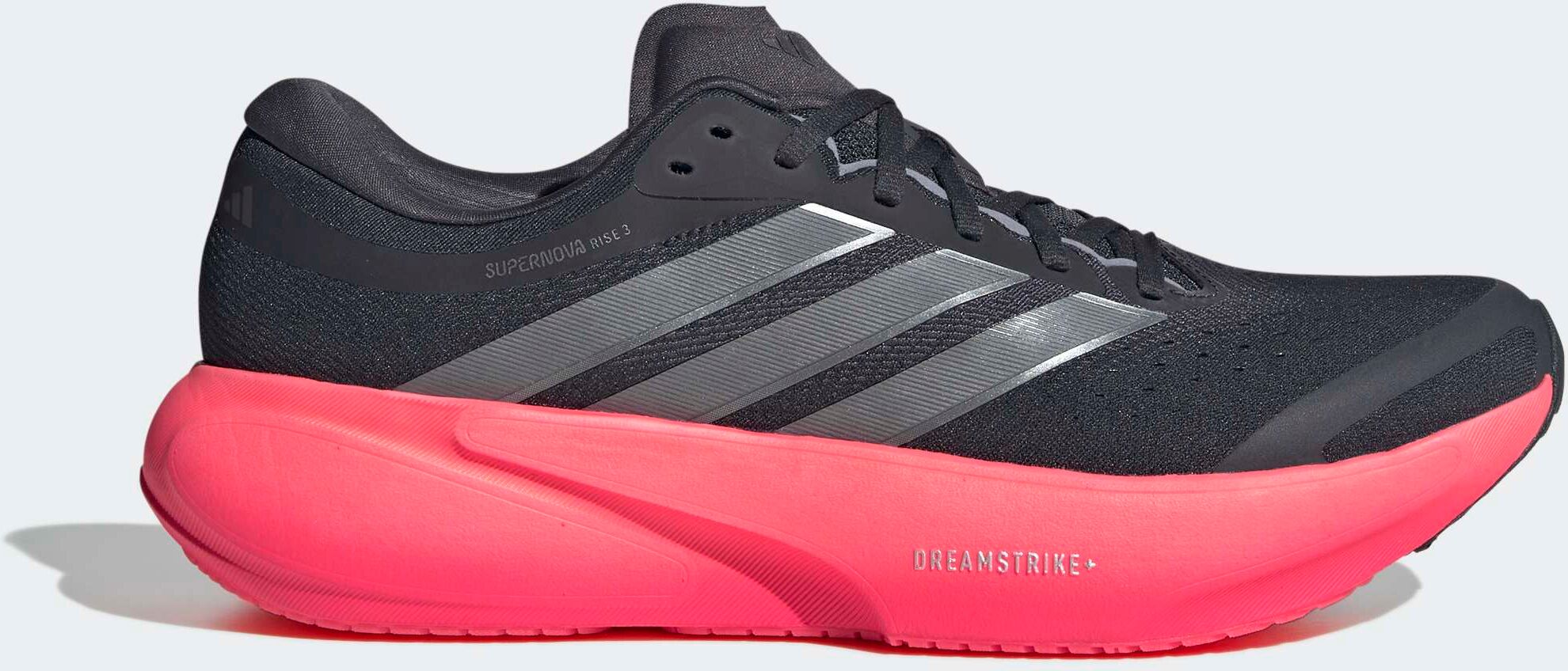 Laufschuh ADIDAS PERFORMANCE "SUPERNOVA RISE 3 RUNNING", Herren, Gr. 42,5, pink (night grau, iron metallic, solar turbo), Synthetik, Textil, Schuhe Laufschuh, für mehr Komfort night grau, iron metallic, solar turbo 42,5