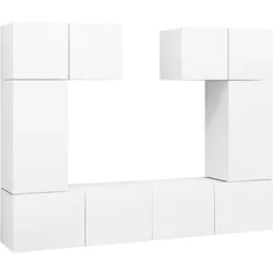 vidaXL 6-tlg. TV-Schrank-Set Weiß Holzwerkstoff