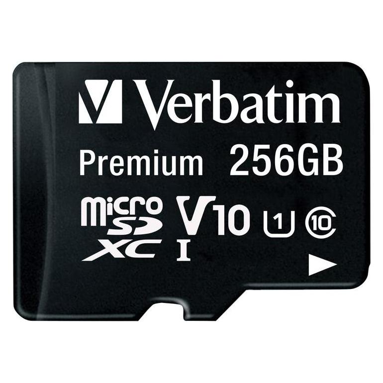 Verbatim MicroSDXC Class 10 UHS-I mit Adapter (256 GB, microSDXC, U1, UHS-I) (44087)