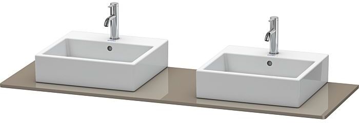 Duravit XSquare Konsole XS063HB8989 160x55cm, mit zwei Ausschnitten, Flannel Grey hochglanz