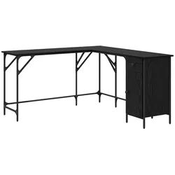vidaXL Schreibtisch Schwarz Eichen-Optik 141 x 141 x 75 cm