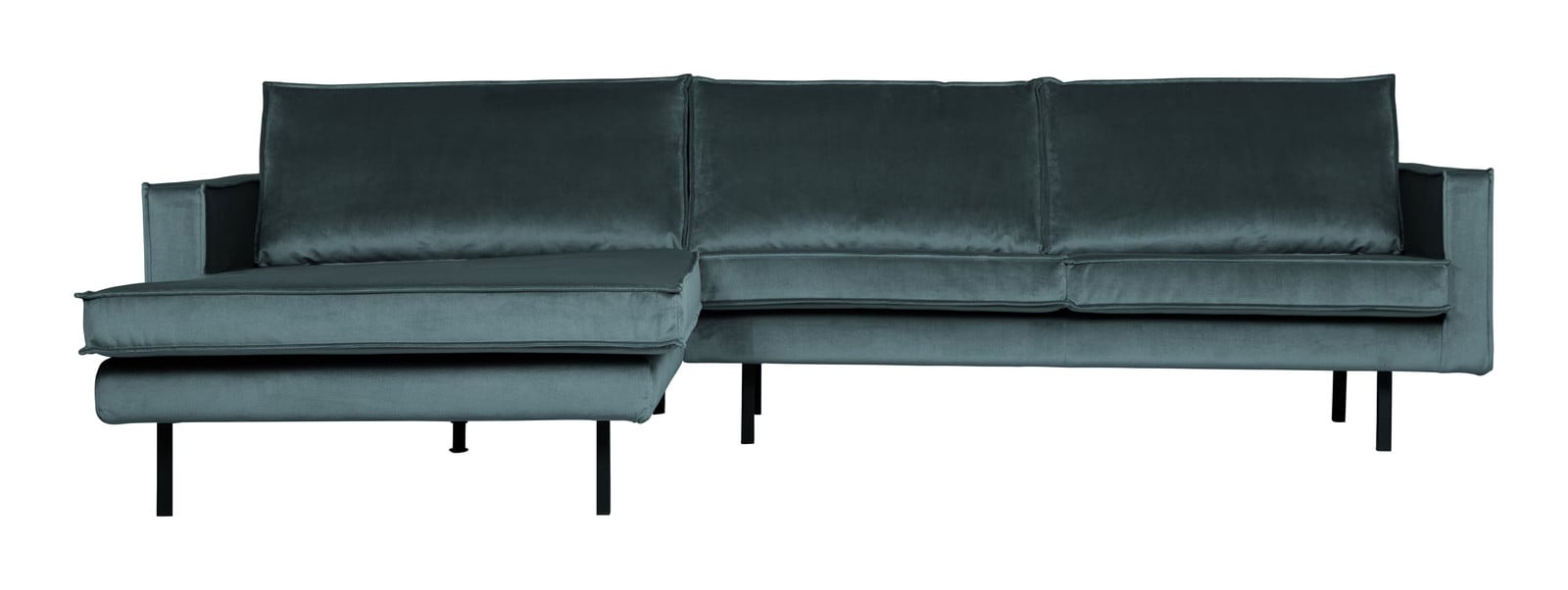 WOOOD Loungebank Rodeo Links, Velvet, Teal, BePureHome