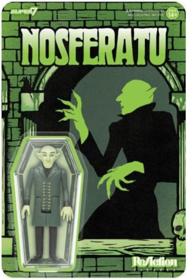 Super7 Nosferatu ReAction actiefiguur met filmposter, 10 cm