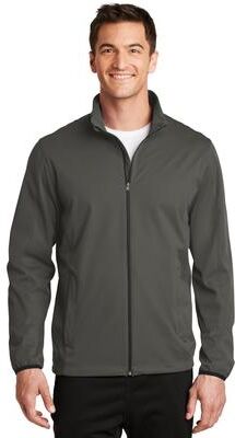 Port Authority J717 Active Soft Shell Jacket in Grey Steel size Large   Polyester