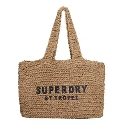 Superdry für Damen. W9110401A City-Tasche aus braunem Bast (OSFA), Lässig, Papier