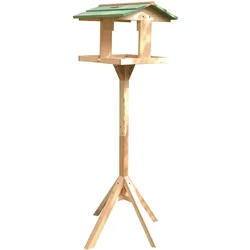 Garden&Fun Vogelfutterhaus, Holz, freistehend, 36x34x112cm, mit Solarlampe, zur Montage, Vogelhaus