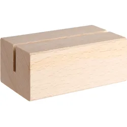 Kartenhalter aus Holz, Sockel für variables Stecksystem MODUL gerader Einsteckschlitz | 74 mm | Buchenholz