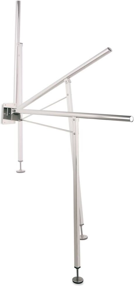 Beltrán Asidero para baño abatible con pata de apoyo regulable . Inox