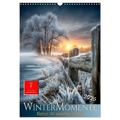 Wintermomente - Natur im weißen Kleid (Wandkalender 2026 DIN A3 hoch), CALVENDO Monatskalender