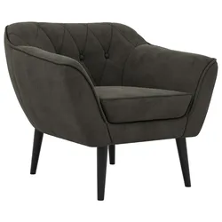 SESSEL PIRS - Dunkelgrau Velvet - Schwarze Beine