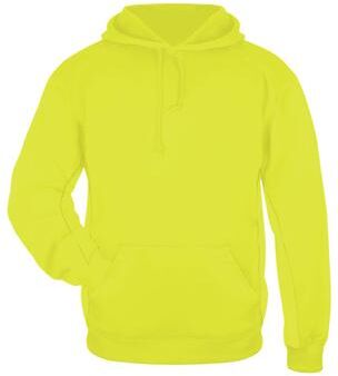 Badger Sport 1454 Perf. Fleece Hood T-Shirt in Safety Yellow size XL   Polyester BG1454, 145400
