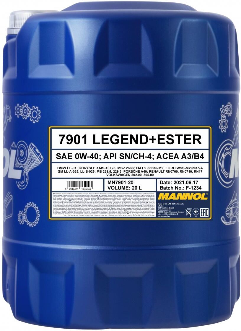 Sct - Mannol Motoröl Mannol Legend+ester 0w-40 [20l] Mn7901-20 20l