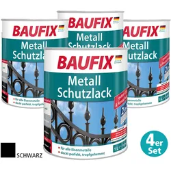 Metall-Schutzlack, Schwarz, 4er-Set