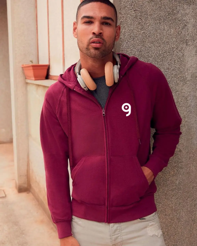 Felpa leggera Fruit of the Loom zip cappuccio 80% cotone Personalizzate o neutre Fruit of the Loom
