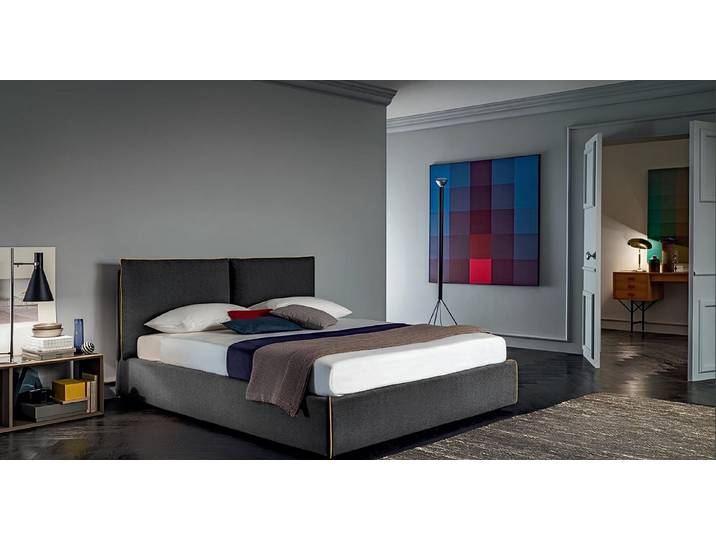 Xlmoebel Polsterbett Luxus Stoff Design Bett 180x200 cm für Schlafzimmer und Hotel (180x200 cm), Made in Europa