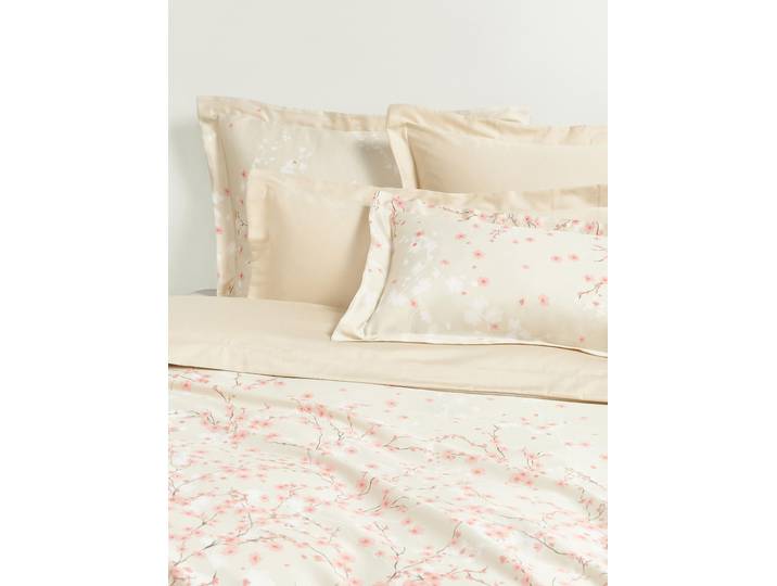 Housse de couette en satin de coton à motif floral Sakura