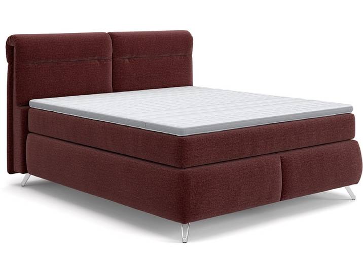 Boxspringbett SWISS HOME STYLE AMBER bordeau 180x200cm fest
