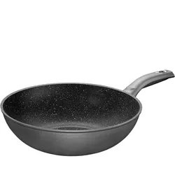 Stoneline Gourmundo Wok 30 cm, Made in Germany, Pfanne + Kochtopf, Schwarz