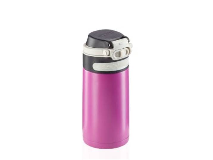 Leifheit Isoleerbeker Flip 350 ml, 1-Hand Opening, Paars