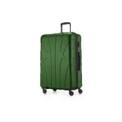 Suitline -  Großer Reisekoffer mit Erweiterung, Trolley Hartschale matt, 4 Rollen, ABS, TSA, Grün