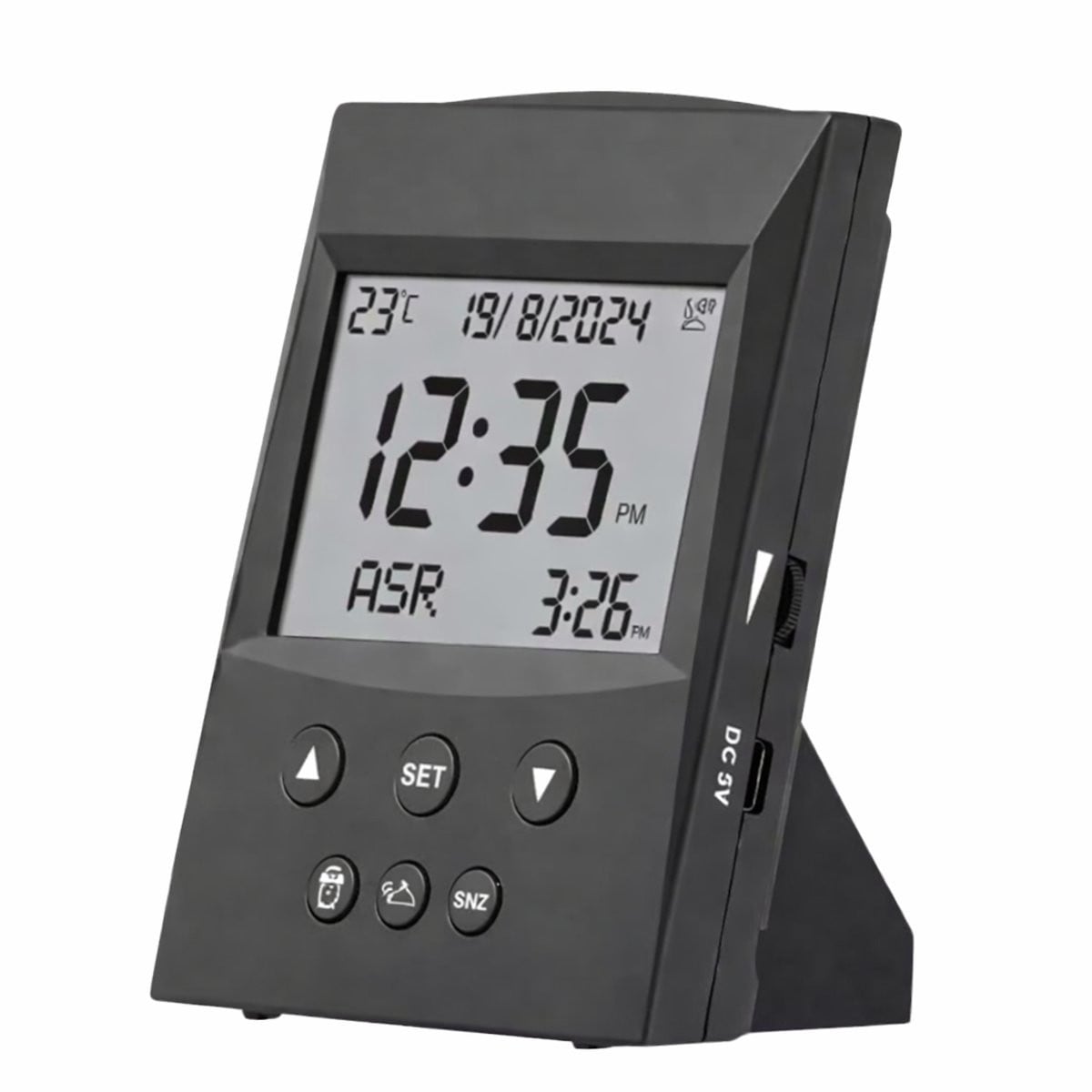 Mini Digitale Azan Klok Wekker met Gebedstijden en Verlicht Display
