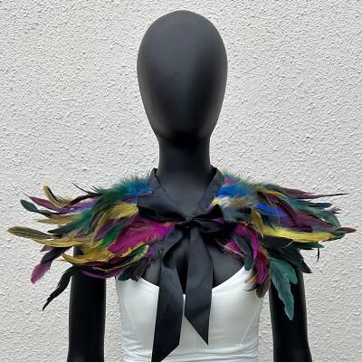 LightInthebox Carnival 2026Rio Carnival Samba Accessories Women's Black Feather Cape Shawl with Satin Ribbon Tie Brazil Festival Performance Costume
