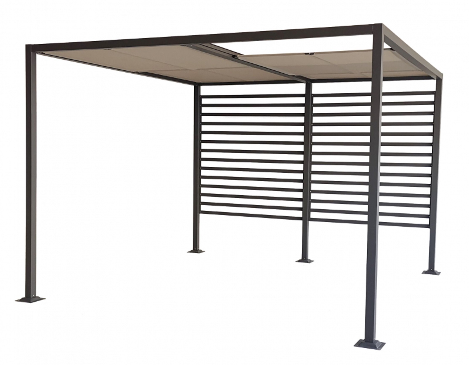 Gartenpavillon Pergola Gartenmöbel Gartenmöbelzubehör Pavillon Gazebo Strapazierfähig elegante Form Rostfrei Sonnenschutz Überdachung Alu Garten "Amun" 3 x 4 m von Jet-Line