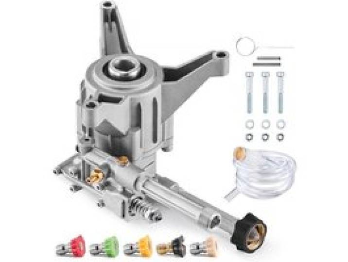 VEVOR Hochdruckreinigerpumpe, 7/8 Zoll Welle vertikal, 3100 PSI, 2,5 GPM, Ersatz-Hochdruckreinigerpumpen-Set mit 5 Düsen, Hardware und Siphonrohr, bis zu 150 Stunden, Hochdruckreiniger Ersatzpumpe