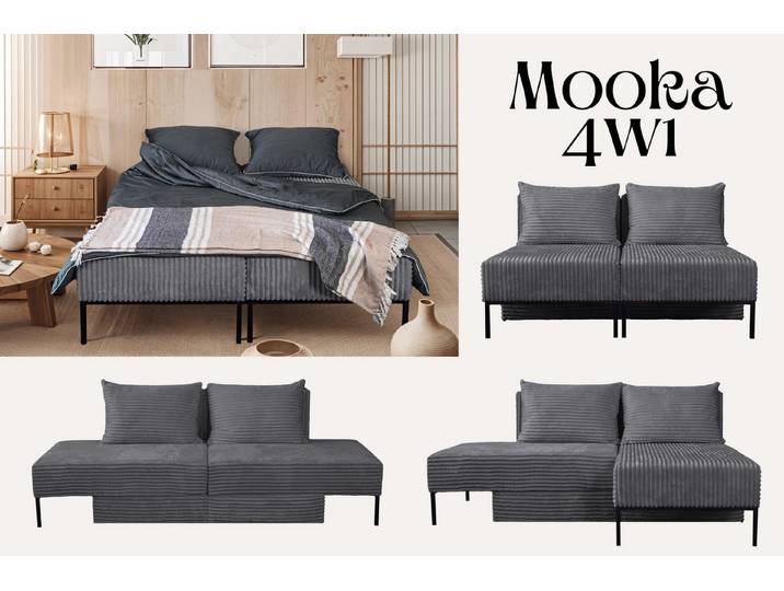 Kaiser Möbel Bett Sofa, Ecksofa, Liegestuhl,MOOKA 4in1-Multifunktions-System