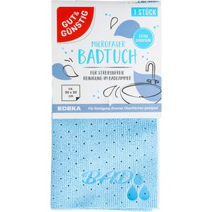 Gut&Günstig Allzwecktuch Badtuch, 30 x 30 cm, aus Mikrofaser, blau, waschbar, 1 Stück