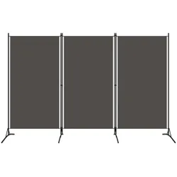 Décoshop26 - Raumteiler 3-teilig 260 x 180 cm grauer Stoff und Eisen DEC030725 DEC030725