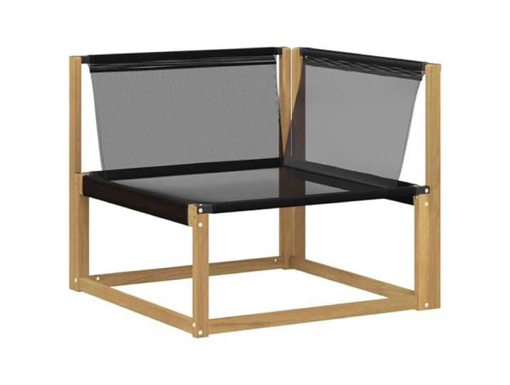 KTHLBRH Ecksofa für den Außenbereich, Massivholz Akazie, Weiß Modulares Kissen, beige, wetterfest, Textilene verblasst nicht, 110 kg