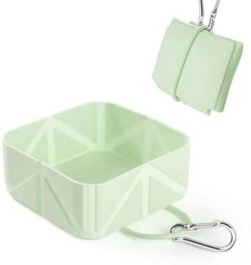 Inspired Living LockSafe Collapsible Dog Bowl Collapsible Dog Bowl For Travel, Hiking & Daily Walks green