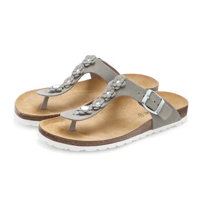 Pantolette VIVANCE "Mule, Sandale, offener Schuh, Sommerschuh", Damen, Gr. 36, Rindsleder, grau (hellgrau), Obermaterial: 100% Rindsleder. Decksohle: 100% Rindsleder. Futter: 100% Rindsleder. Laufsohle: 100% Synthetik, unifarben, Basic, Schuhe...