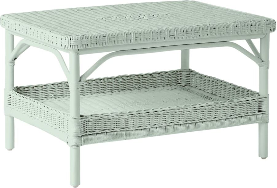 Kok Maison Table basse rectangulaire rotin laqué pistache Vert 80x46x60cm