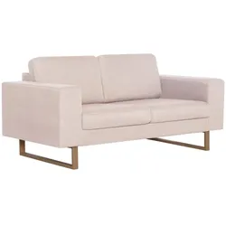 vidaXL 2-Sitzer-Sofa Stoff Cremeweiß