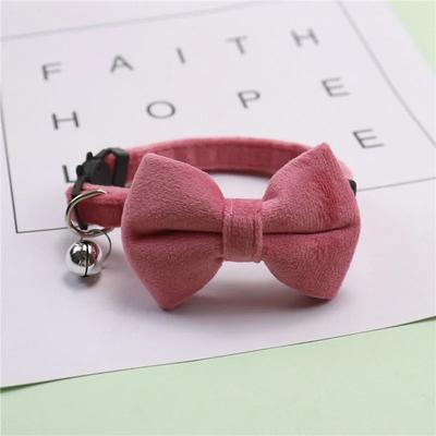 Uplifted Finds Dapper Velvet Bowtie Safety Collar pink