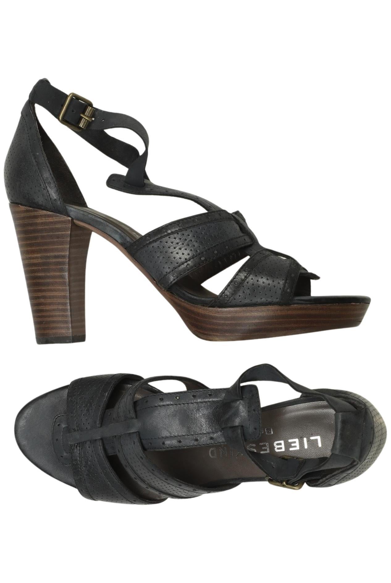 Liebeskind Berlin Damen Sandalen, Schwarz, Gr. EU 39, kein / Etikett - Second Hand